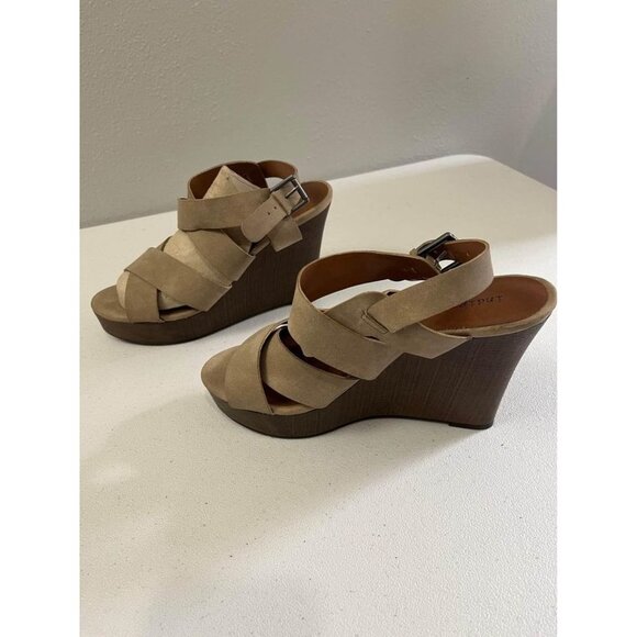 Indigo rd. Sandals women taupe wedge size 9 - Picture 2 of 8